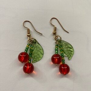 Cherry Leaf Dangle Earrings